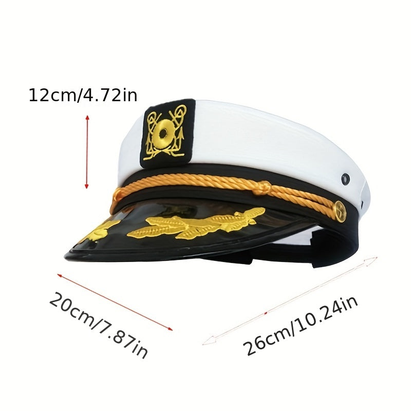 Captain's Yacht Sailors Hat Snapback Navy Sea Cap Costume Accessory