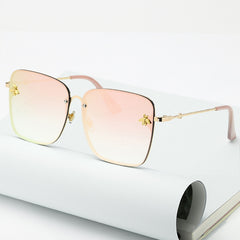 Rimless Square Oversized Gradient Lens Sunglasses UV 400 Protection