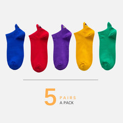 5 Pairs Funny Expression Ankle Socks Women's Casual Low Cut Stockings