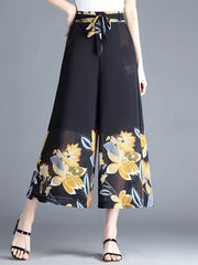 Floral Print High Waist Wide Leg Pants