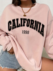 California Print Casual Long Sleeve Sweatshirt for Women