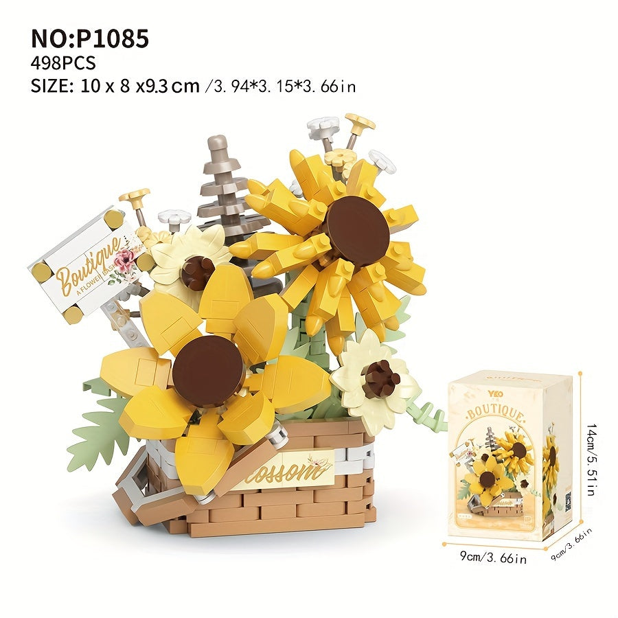 Flower Basket Sunflower Toy Easter Sunflower Potted Plant Desktop Decoration