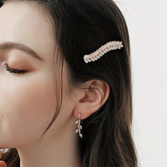 Zircon Leaf Hair Clip Side Clip Head Jewelry for Women Girls