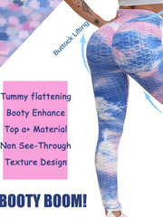 Tie Dye Butt Lifting Leggings High Waisted Tummy Control Yoga Pants