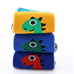 5 Pairs Kids Dinosaur Pattern Cotton Crew Socks