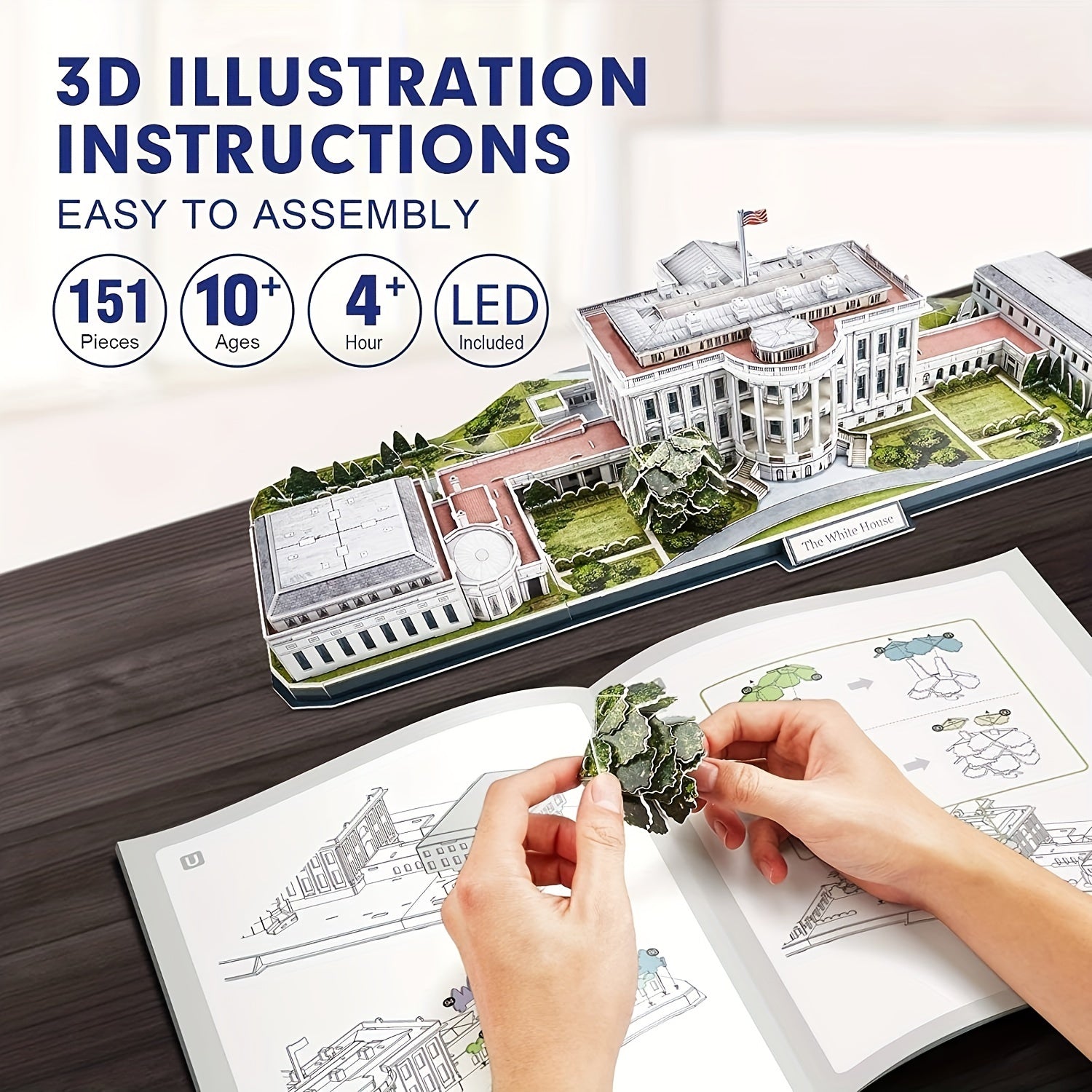 3D Rotatable House Puzzle Construction Model Table Decoration Birthday Gift