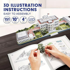 3D Rotatable House Puzzle Construction Model Table Decoration Birthday Gift