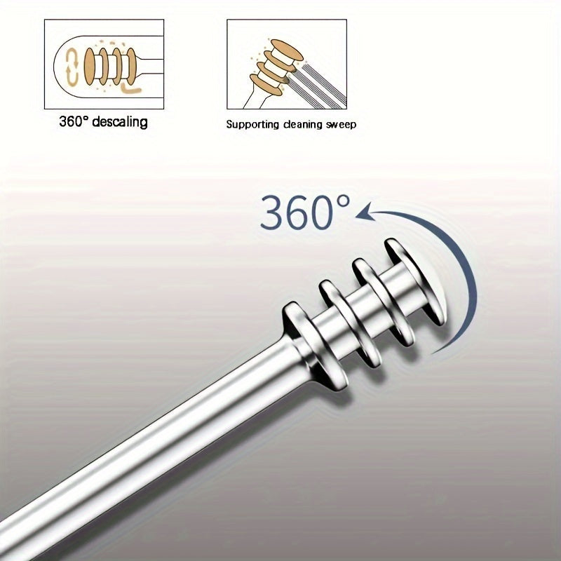 6pcs Stainless Steel Ear Wax Removal Tool Spiral Ear Cleaner Set
