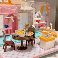 Mini Doll House Bus Car Accessories Toys Simulative Play House Toy