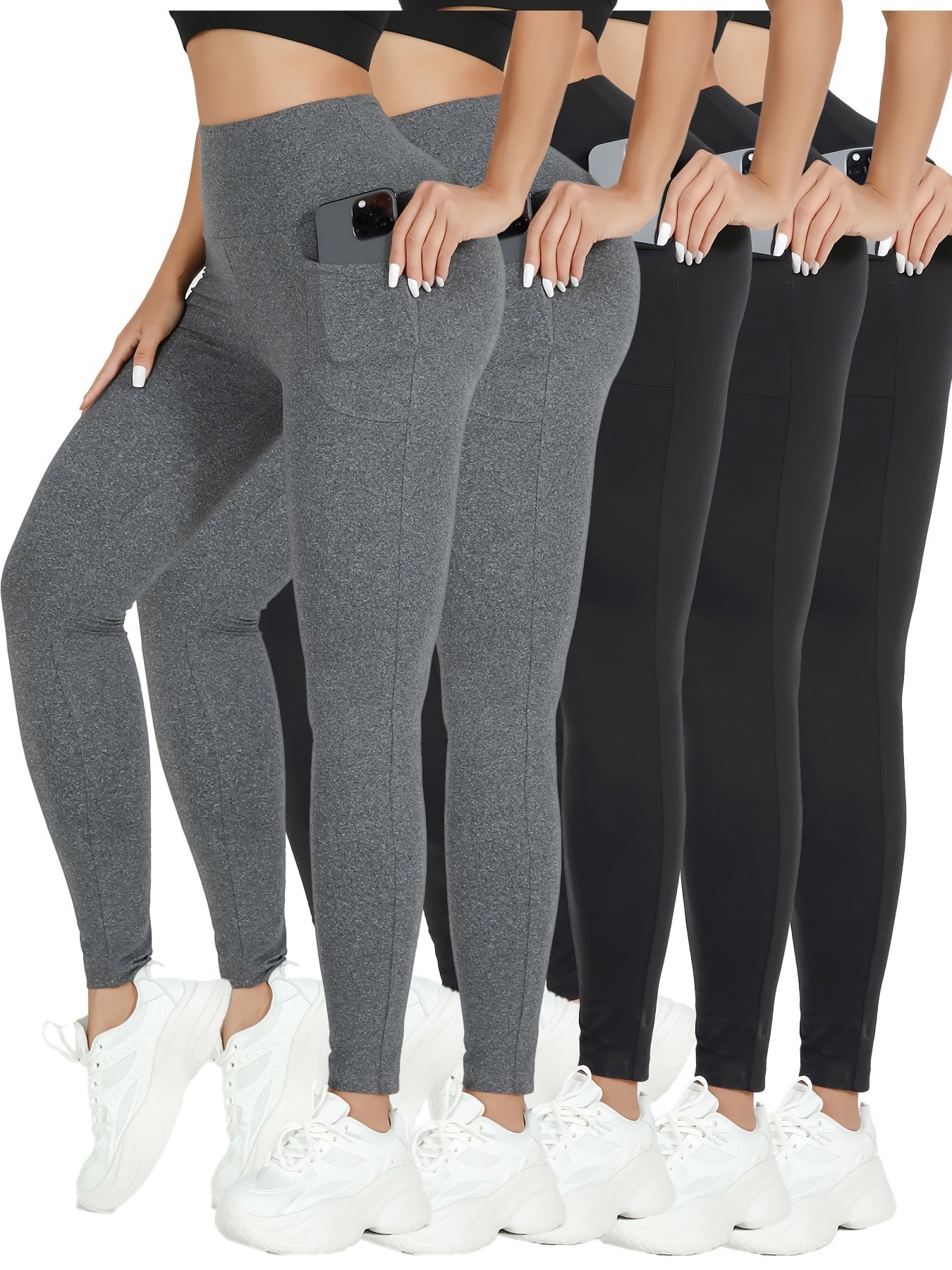 High Waisted Leggings With Pockets Women's Activewear