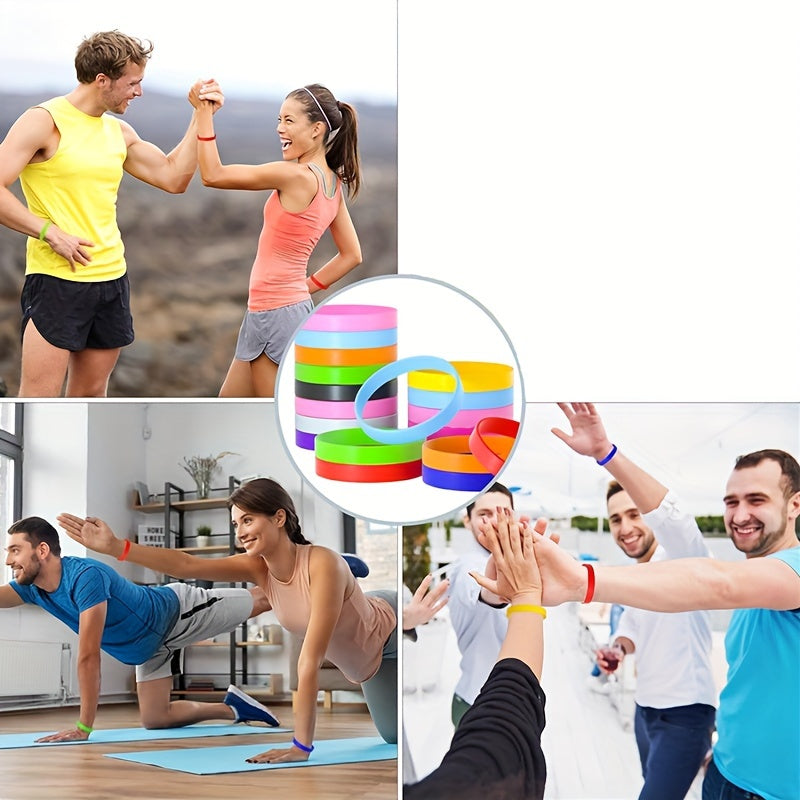 30pcs Silicone Bracelets Sports Rubber Wristband Party Decorations Favors