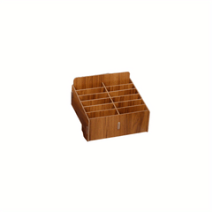 12 Grid Wooden Cell Phone Organizer Box, Classroom Desktop Storage