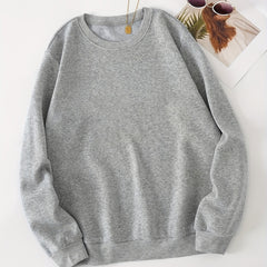 Women's Solid Crew Neck Sweatshirt for Fall & Winter