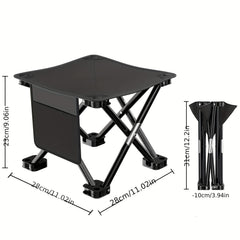 Portable Camping Stool with Side Pockets, Lightweight and Sturdy Folding Stool