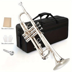 Professional Silver Trumpet B flat Brass Nickel Tube Body Playing Trumpet