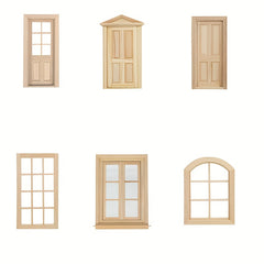 1:12 Dollhouse DIY Mini Door & Window Blank Material Gift