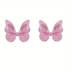 2pcs Gradient Sequin Butterfly Hair Clip for Girls