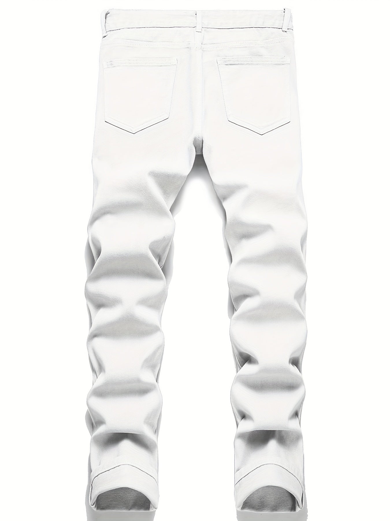 Men's Slim Fit Embroidery Jeans Street Style Denim Pants
