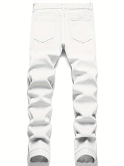 Men's Slim Fit Embroidery Jeans Street Style Denim Pants