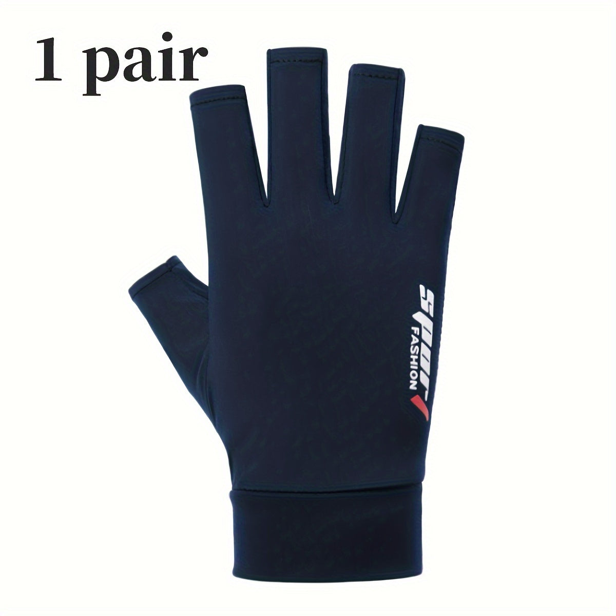 Summer Half Finger Ice Silk Cycling Gloves UV Resistant