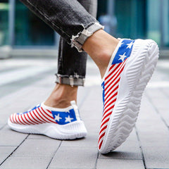 Women's Flag Pattern Flatform Slip-On Loafers