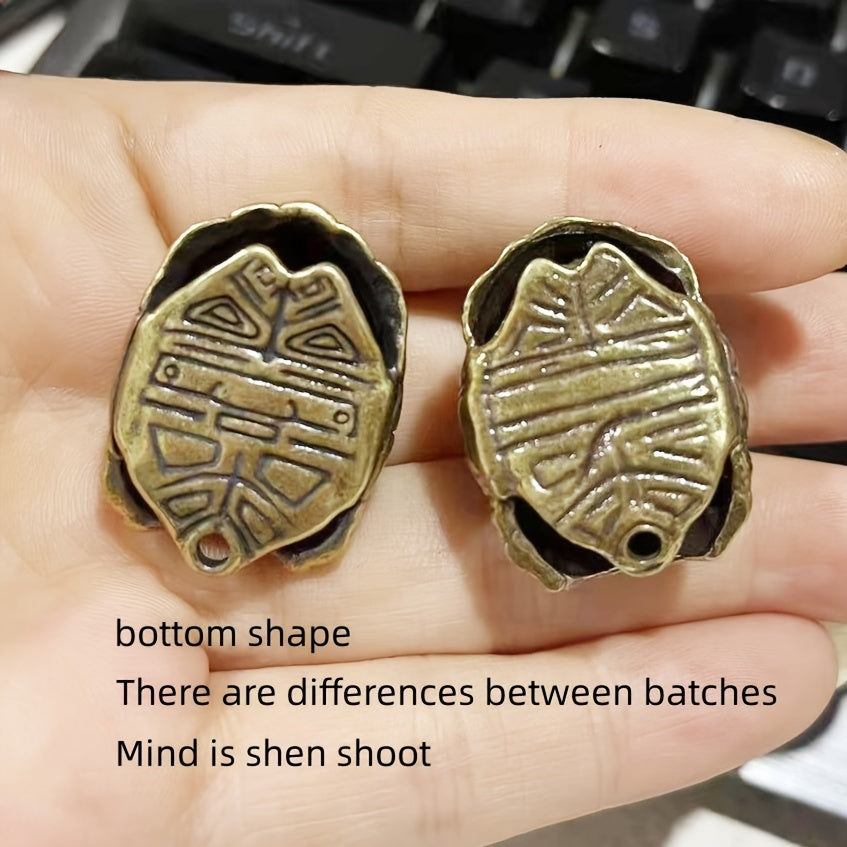 Brass Turtle Bell Keychain Pendant for Bags and Keys