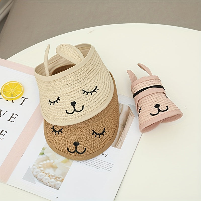 Kids' Rabbit Ear Straw Hat Spring Autumn Beach Sunshade Hat