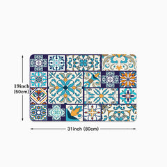 Floral Print Kitchen Mat Anti Fatigue Absorbent Washable Durable Runner