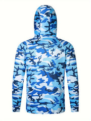 Men's Full Body Pattern Long Sleeve UV Sunscreen Fishing Shirt