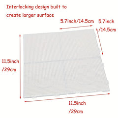 4Pcs Fuse Beads Boards 5mm Large Clear Plastic Pegboards for Jewelry Making