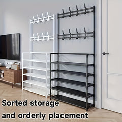 Standing Clothes And Hat Rack Shoe Rack Household Organizer