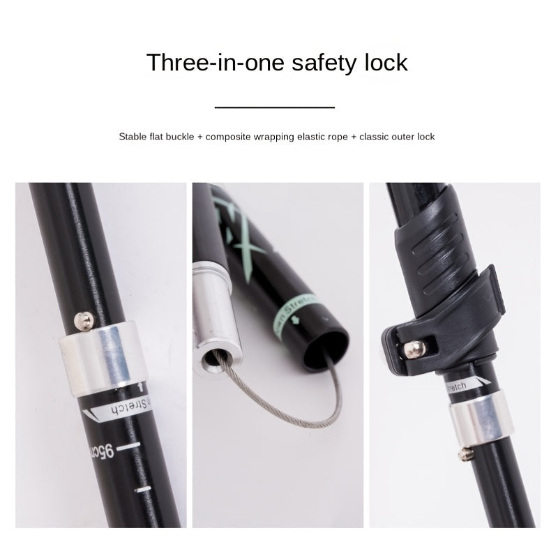 Aluminum Mountaineering Pole Folding Telescopic Walking Stick