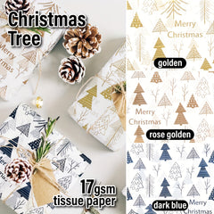 Christmas Tissue Paper Gift Bags Xmas Tree Deer Snowflake Wreath Pattern