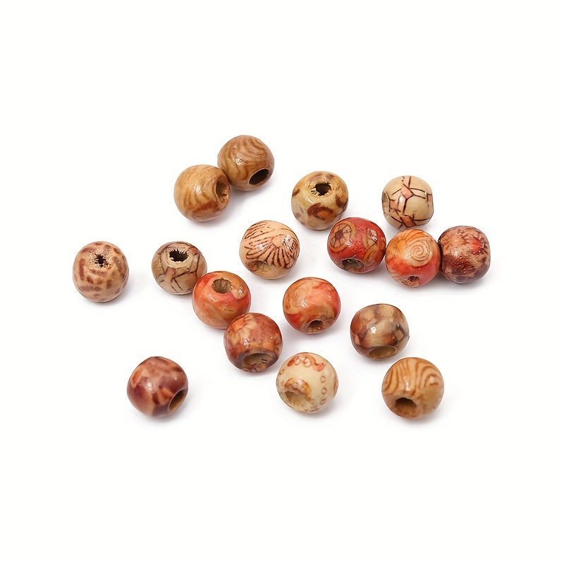 100pcs Dreadlock Flower Wood Round Beads DIY Bracelet Necklace Supplies