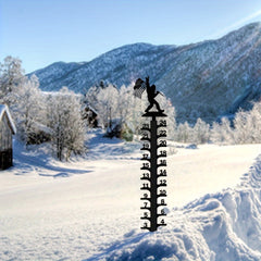 Large Iron Snow Measuring Rod Snow Depth Ruler Orangutan Design