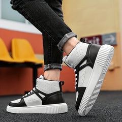 Men's High Top Street Style Skate Shoes Non Slip Lace Up Sneakers