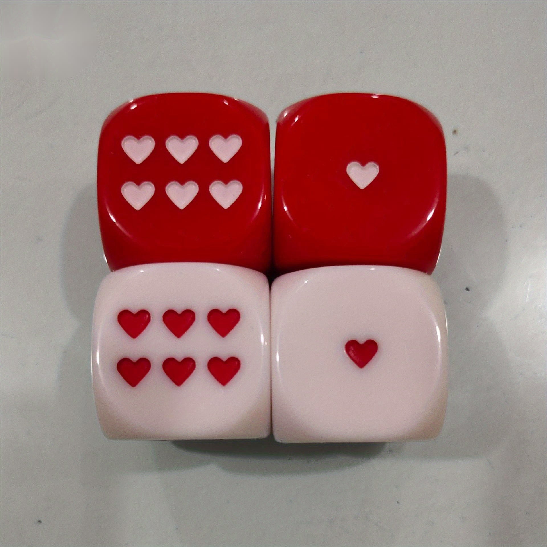 Heart Shaped Dice for Party Games 25mm 6 Sided