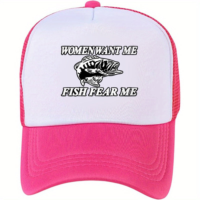 Fish Print Baseball Cap Lightweight Adjustable Sun Hat Unisex