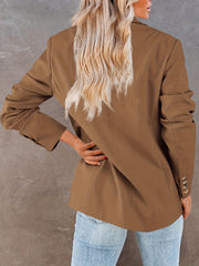 Solid One Button Blazer Casual Long Sleeve Outerwear