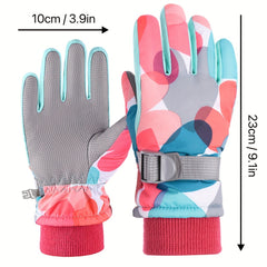 Children's Winter Skiing Gloves - Windproof and Waterproof