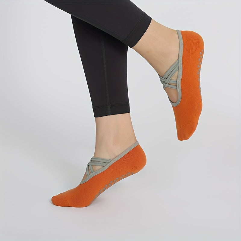 Cross Strap Yoga Socks Anti-slip Gripper Socks