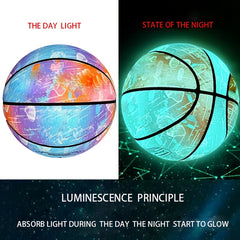 Size 7 Glow In The Dark Basketball Luminous Glowing PU leather Ball