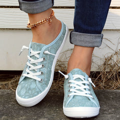 Women's Sea Lace Flower Mules Sneakers Lightweight Casual Shoes
