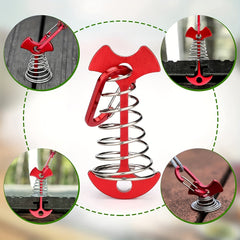 5pcs Tent Ground Anchor Pegs and Carabiners Set