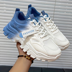 Ombre Chunky Sneakers Lace Up Low Top Sports Shoes