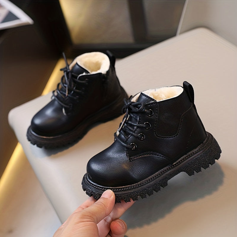 Vintage Fleece Boots Baby Girls Non Slip Boots Zipper Indoor Outdoor