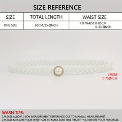 Faux Pearl Chain Elastic Belt Round Pearl Buckle Dress Belt Women