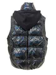 Women's Sleeveless Puffer Jacket with Detachable Hat