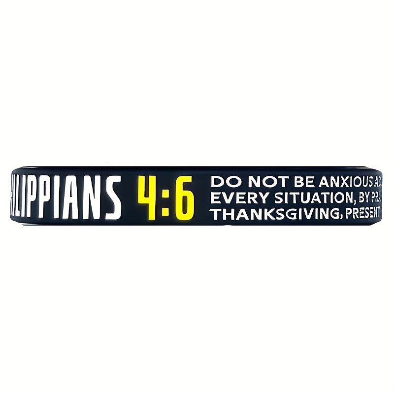 4pcs Letter Pattern Silicone Bracelet Waterproof Rubber Wristband