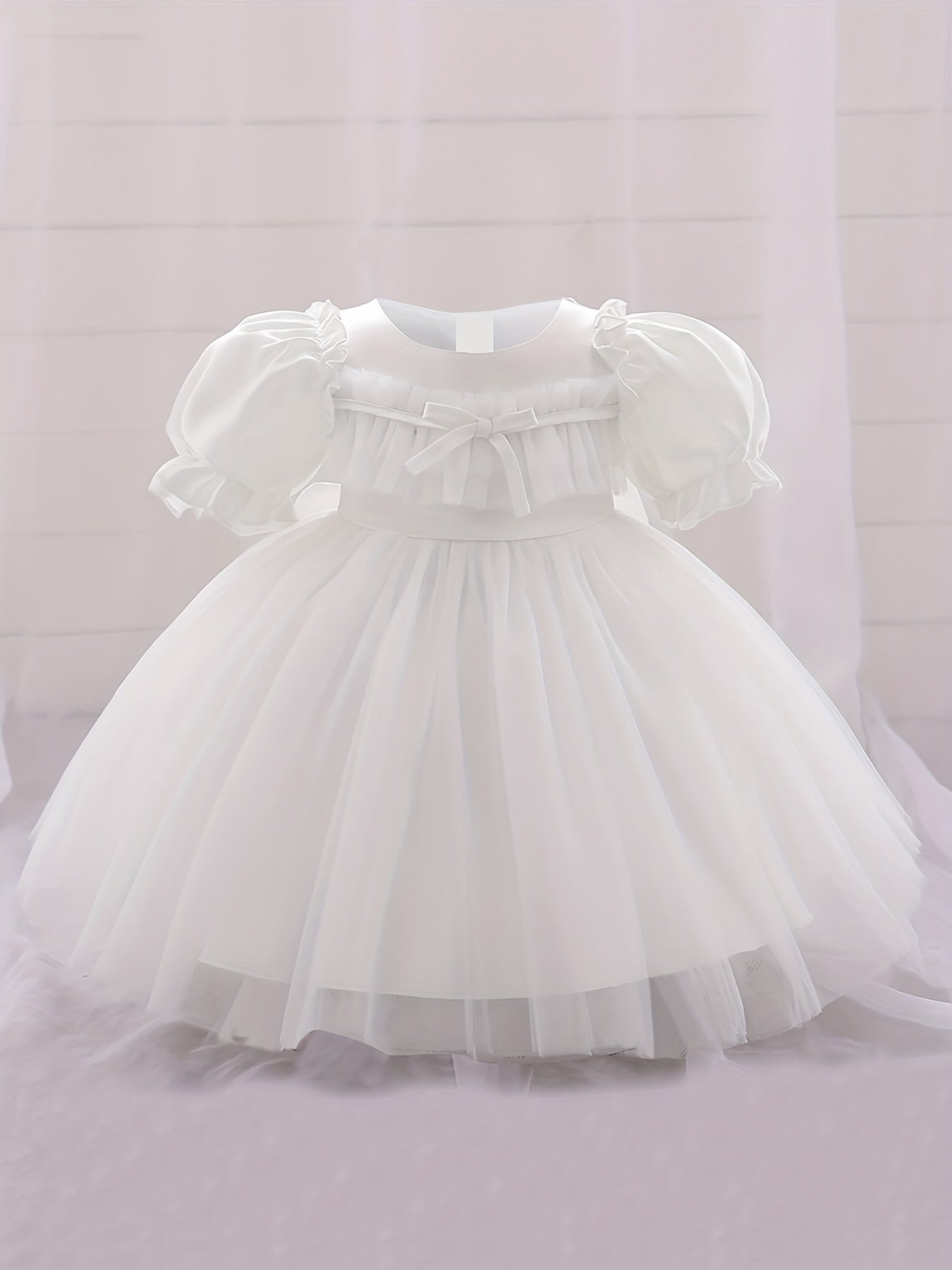 Toddler Princess Dress with Bow for 1st Birthday Party